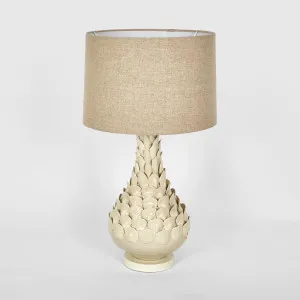 Petal Ceramic Table Lamp with Natural Linen Shade by Florabelle Living, a Table & Bedside Lamps for sale on Style Sourcebook
