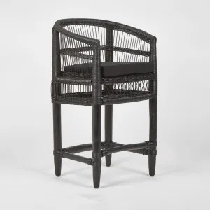 Livingstone Bar Stool Black/Black Cushion - Outdoor Under-Cover by Florabelle Living, a Stools for sale on Style Sourcebook