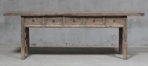 Shanxi 244cm Console Table with Drawers 130 Years Old by Florabelle Living, a Console Table for sale on Style Sourcebook