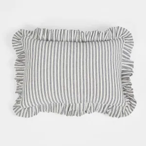 Tick Frill Cush 30x45 Blue by Florabelle Living, a Cushions, Decorative Pillows for sale on Style Sourcebook