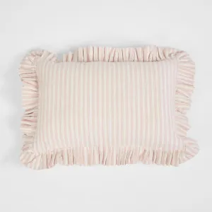 Tick Frill Cush 30x45 Pink by Florabelle Living, a Cushions, Decorative Pillows for sale on Style Sourcebook