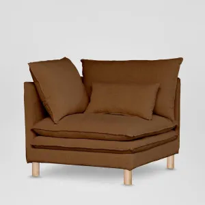 Aura Corner Sofa Base With Cover Brown by Florabelle Living, a Sofas for sale on Style Sourcebook