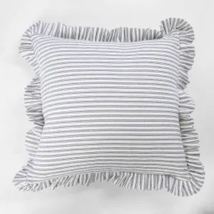 Tick Frill Cush 50x50 Blue by Florabelle Living, a Cushions, Decorative Pillows for sale on Style Sourcebook