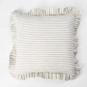 Tick Frill Cush 50x50 Grey by Florabelle Living, a Cushions, Decorative Pillows for sale on Style Sourcebook
