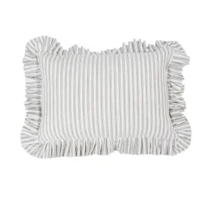 Tick Frill Cush 30x45 Grey by Florabelle Living, a Cushions, Decorative Pillows for sale on Style Sourcebook