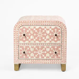 Adina Bone Inlay Bedside Table Peach/White by Florabelle Living, a Coffee Table for sale on Style Sourcebook