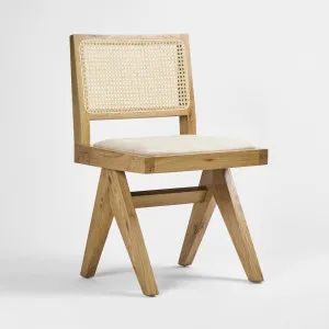 Lexi Scissor Leg Side Dining Chair Oak Frame Natural Fabric by Florabelle Living, a Chairs for sale on Style Sourcebook