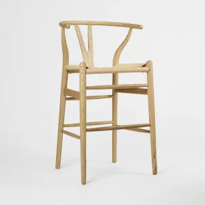 Atlas Bar Stool Ash Frame Natural Seat 65cm by Florabelle Living, a Chairs for sale on Style Sourcebook
