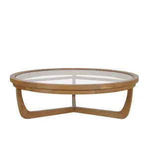 Iris Round Tri-Leg Coffee Table With Glass Top 100Cm by Florabelle Living, a Coffee Table for sale on Style Sourcebook