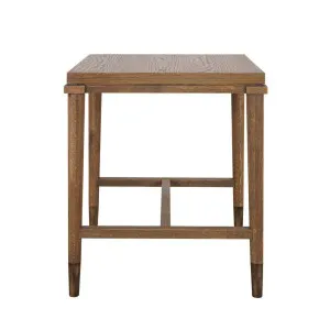 Clara Natural Oak Side Table With Brass Legs 50Cm by Florabelle Living, a Coffee Table for sale on Style Sourcebook