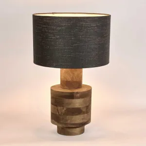 Circa Timber Table Lamp Small Black Shade by Florabelle Living, a Table & Bedside Lamps for sale on Style Sourcebook