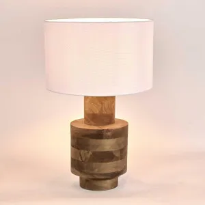 Circa Timber Table Lamp Small White Shade by Florabelle Living, a Table & Bedside Lamps for sale on Style Sourcebook