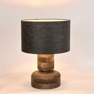 Clem Timber Table Lamp Black Shade by Florabelle Living, a Table & Bedside Lamps for sale on Style Sourcebook