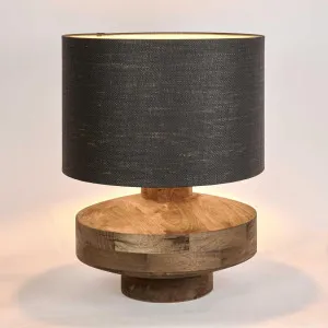 Circa Timber Table Lamp Large Black Shade by Florabelle Living, a Table & Bedside Lamps for sale on Style Sourcebook
