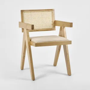 Lexi Scissor Leg Armchair Oak Frame Natural Fabric by Florabelle Living, a Chairs for sale on Style Sourcebook