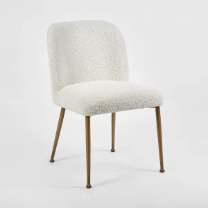 Desiree Dining Chair Boucle Fabric Bronzed Legs by Florabelle Living, a Chairs for sale on Style Sourcebook