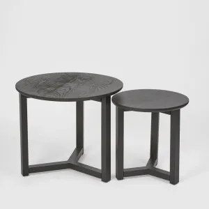 2 Piece Olwen Side Table Set Black by Florabelle Living, a Coffee Table for sale on Style Sourcebook