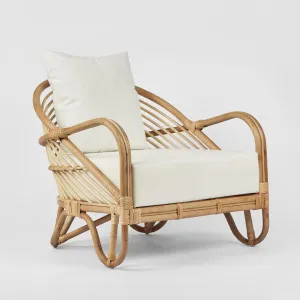 Alexis Armchair Natural/White Fabric by Florabelle Living, a Chairs for sale on Style Sourcebook