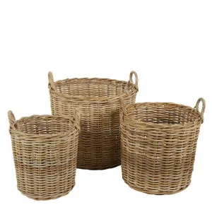 Nambo Rattan Round Basket Set of 3 by Florabelle Living, a Baskets & Boxes for sale on Style Sourcebook