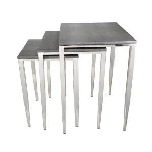 Alor Shagreen Tables Set of 3 Grey by Florabelle Living, a Coffee Table for sale on Style Sourcebook