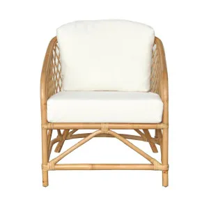 Montego Natural Rattan Lounge ArmChair with Cushions by Florabelle Living, a Chairs for sale on Style Sourcebook