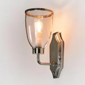 Westbrook Wall Light with Glass Shade Shiny Nickel by Florabelle Living, a Wall Lighting for sale on Style Sourcebook