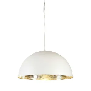 Alfresco Dome Ceiling Pendant White and Silver by Florabelle Living, a Pendant Lighting for sale on Style Sourcebook