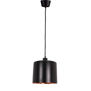Portofino Ceiling Pendant Medium Matte Black and Copper by Florabelle Living, a Pendant Lighting for sale on Style Sourcebook