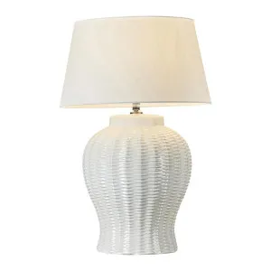 Drawbridge Ceramic Table Lamp Base White- Base Only by Florabelle Living, a Table & Bedside Lamps for sale on Style Sourcebook