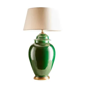 Fine Cotton Ceramic Table Lamp Base Emerald- Base Only by Florabelle Living, a Table & Bedside Lamps for sale on Style Sourcebook