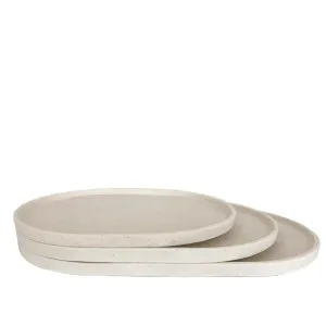 Esher Oval Platter Set Of 3 Chalk by Florabelle Living, a Trays for sale on Style Sourcebook