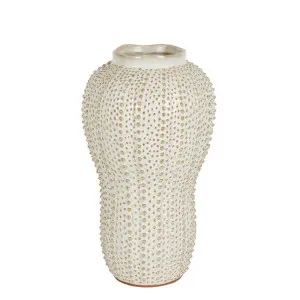 Ostrich Skin Ceramic Vase Natural by Florabelle Living, a Vases & Jars for sale on Style Sourcebook
