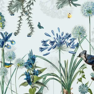 Blue Bird Says Wallpaper by Florabelle Living, a Artwork & Wall Decor for sale on Style Sourcebook