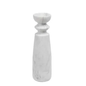 Santiago Marble Candle Stick Large White by Florabelle Living, a Lanterns for sale on Style Sourcebook