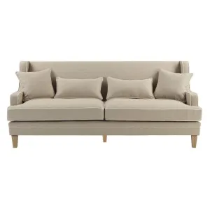 Bondi Hamptons 3 Seat Sofa Natural/White Piping by Florabelle Living, a Sofas for sale on Style Sourcebook