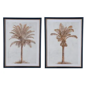 Luxe Golden Palms In Navy Frame With Gold Set 2 by Florabelle Living, a Prints for sale on Style Sourcebook