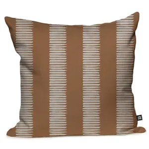 Fence Line Reverse Cushion - Dark Buff by Grace Garrett, a Cushions, Decorative Pillows for sale on Style Sourcebook