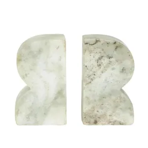 Cooper Marble Bookend Beige & White by OneWorld Collection, a Decorative Accessories for sale on Style Sourcebook
