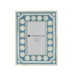 Zena Bone Inlay Photo Frame Light Blue 5x7 by OneWorld Collection, a Decor for sale on Style Sourcebook