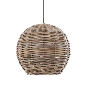 Rattan Round Ceiling Pendant Large Natural by OneWorld Collection, a Pendant Lighting for sale on Style Sourcebook