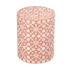 Adina Bone Inlay Side Table Peach/White by OneWorld Collection, a Side Table for sale on Style Sourcebook