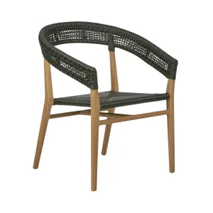 Cove Teak & Synthetic Dining Chair Black Outdoor by OneWorld Collection, a Outdoor Furniture for sale on Style Sourcebook