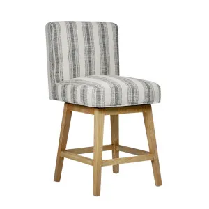 Cape Swivel Counter Stool Charcoal/White Stripe by OneWorld Collection, a Bar Stools for sale on Style Sourcebook