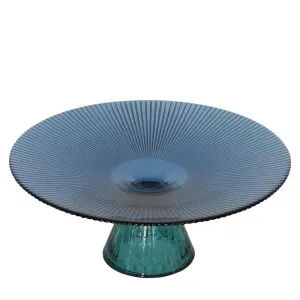 Morello Glass Footed Bowl Blue by OneWorld Collection, a Decor for sale on Style Sourcebook