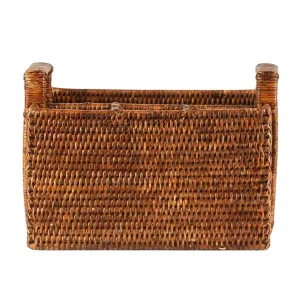 Paume Rattan Cutlery Caddy Antique Brown by OneWorld Collection, a Tableware for sale on Style Sourcebook