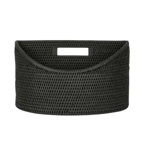 Paume Rattan Magazine Holder Black by OneWorld Collection, a Decor for sale on Style Sourcebook