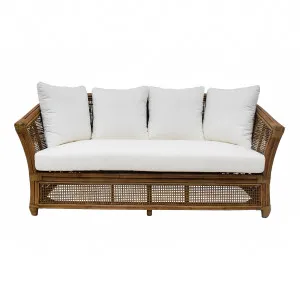 Cayman 2 Seat Rattan Sofa Cream Cushion by OneWorld Collection, a Sofas for sale on Style Sourcebook