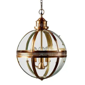 Saxon Ceiling Pendant Large Antique Brass by OneWorld Collection, a Pendant Lighting for sale on Style Sourcebook