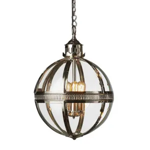 Saxon Ceiling Pendant Medium Shiny Nickel by OneWorld Collection, a Pendant Lighting for sale on Style Sourcebook
