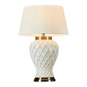 Berkley Ceramic Table Lamp Base Ivory by OneWorld Collection, a Table & Bedside Lamps for sale on Style Sourcebook